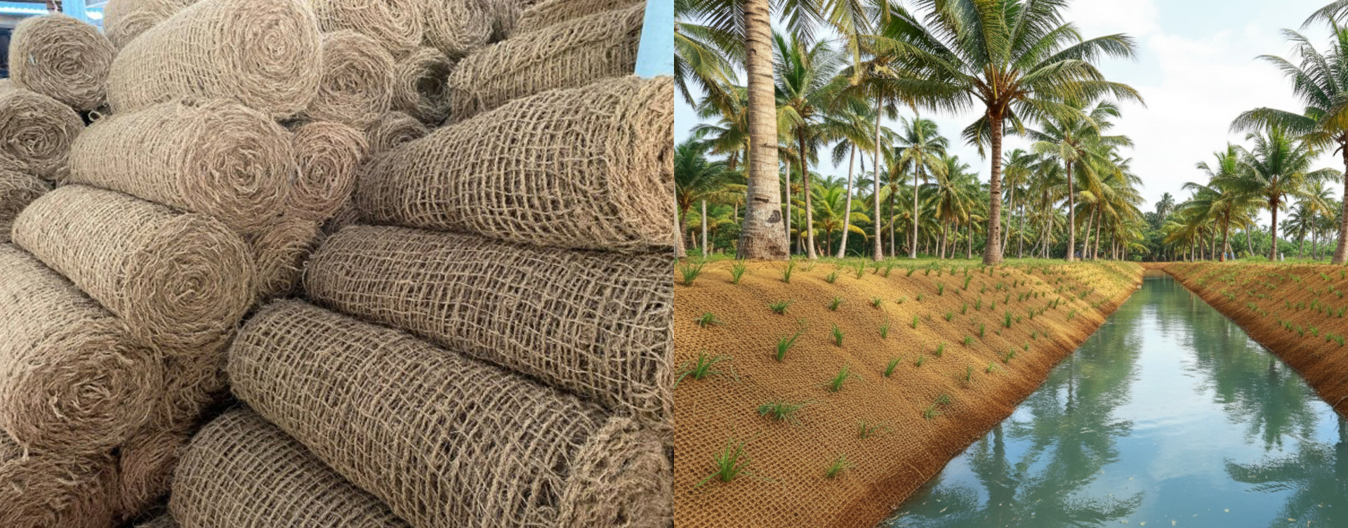 coir erosion control products, Coir Logs and Coir Geotextiles in cherthala alappuzha kerala